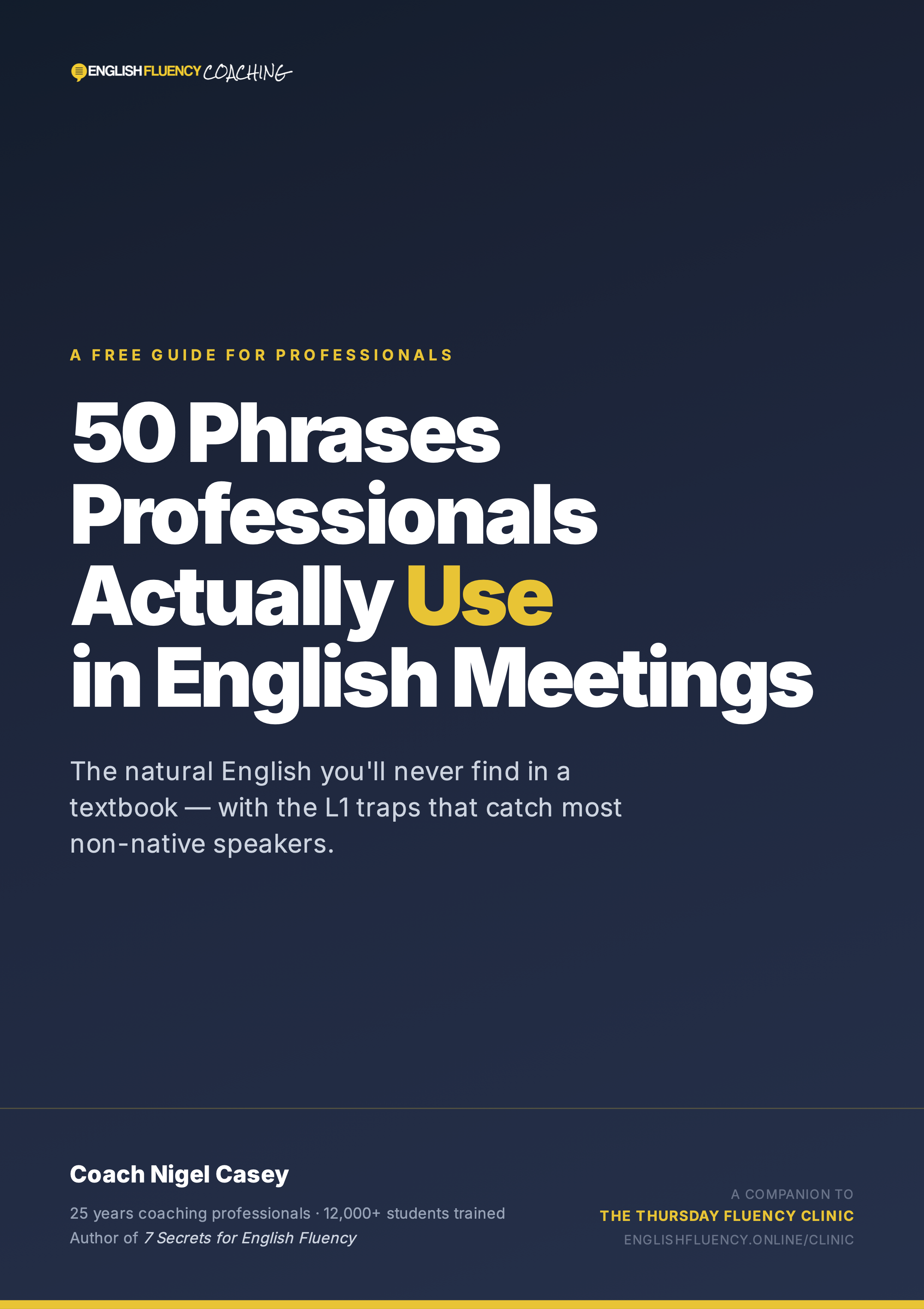 50 Phrases Professionals Actually Use in English Meetings cover