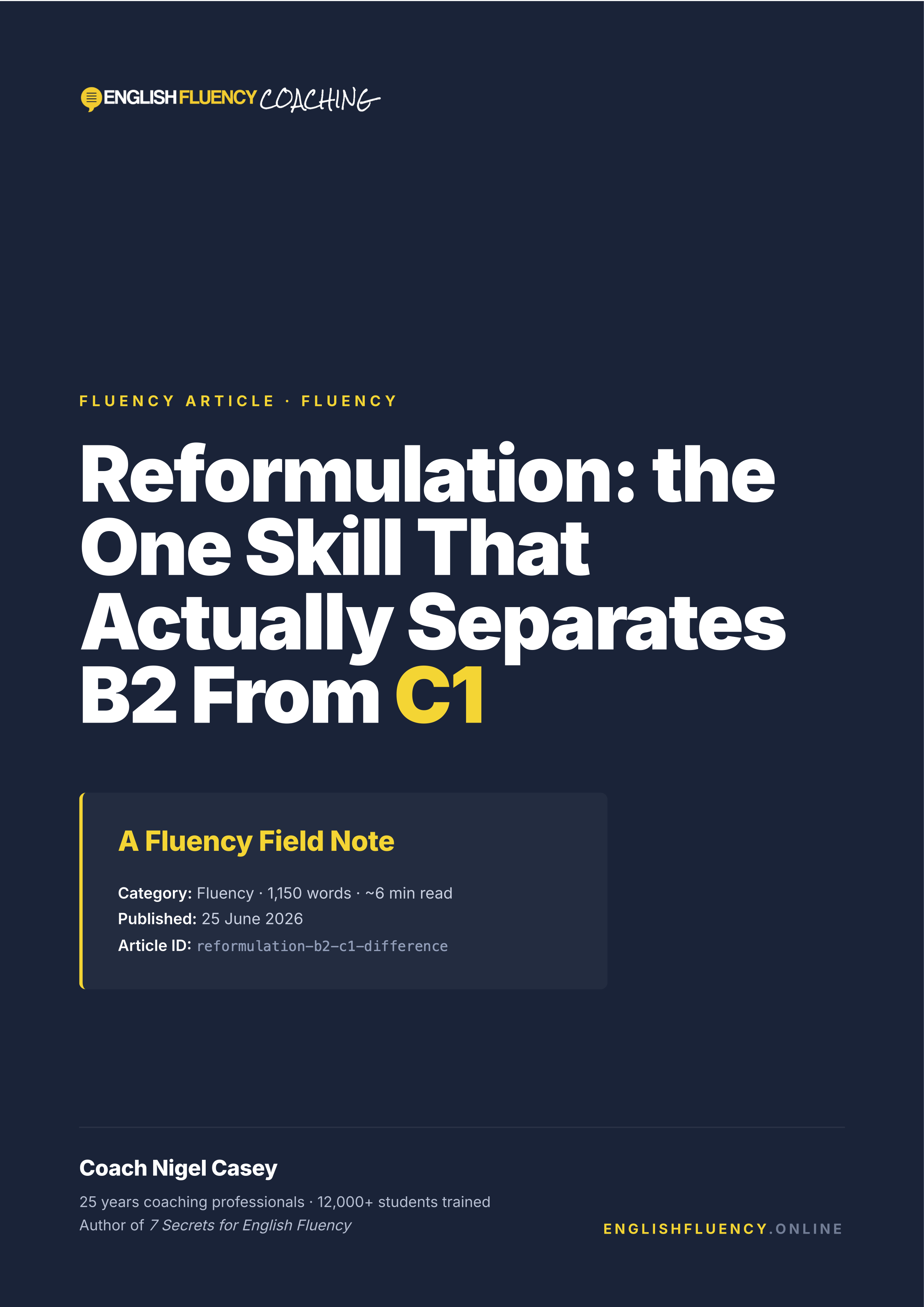 Reformulation: the One Skill That Actually Separates B2 From C1 cover