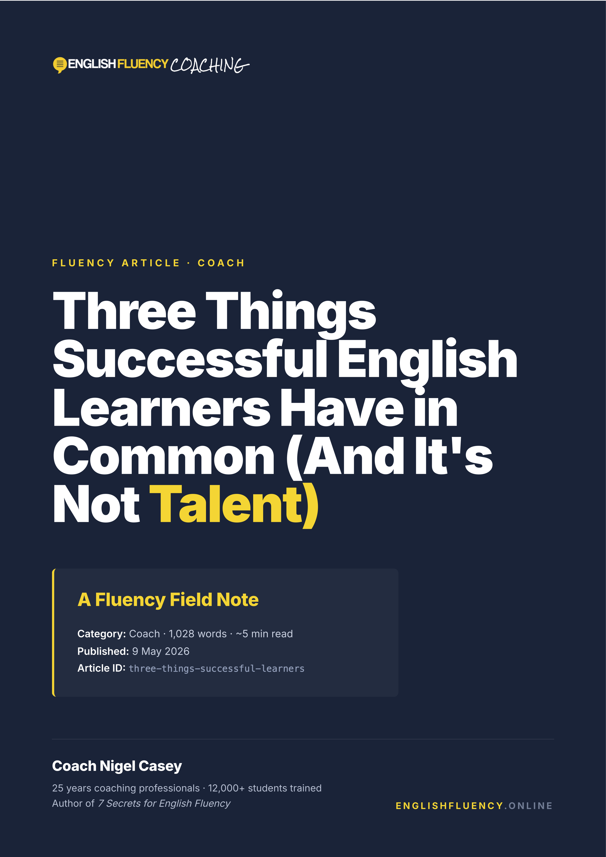 Three Things Successful English Learners Have in Common (And It's Not Talent) cover